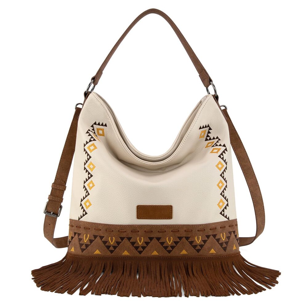 1655 Wrangler Shoulder Bag Aztec Purses Embroidered Fringe Hobo Bag